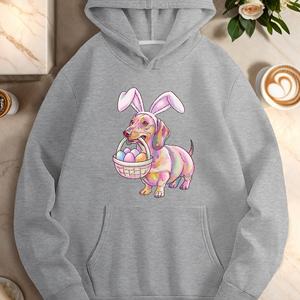 Teckel mignon avec des oeufs de Pâques sweats à capuche décontractés pour femmes - Product Image 2