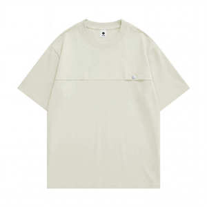 เสื้อยืดโอเวอร์ไซส์ผู้ชายสีดำ แขนสั้น คอกลม ผ้าเจอร์ซีย์ถัก 100% ผ้าฝ้าย สีพื้น ทรงบ็อกซ์ พิมพ์โลโก้ด้านหน้า ผ้าไม่ยับ - Product Image 3