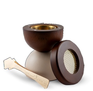 Quemador de Bakhoor de Madera de Lujo con Tapa de Metal Dorado y Pinzas, Quemador de Incienso Árabe Oud Premium, Elegante Decoración para el Hogar, Regalo - Product Image 1