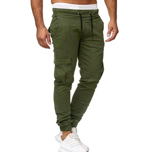 กางเกงลำลองผ้าฝ้ายผู้ชายสไตล์ใหม่สำหรับฤดูใบไม้ร่วง แฟชั่นผ้าแคนวาสสีพื้น ปิดด้วยเชือกผูก กันน้ำ ระบายอากาศได้ดี เหมาะสำหรับเล่นกีฬา - Product Image 3