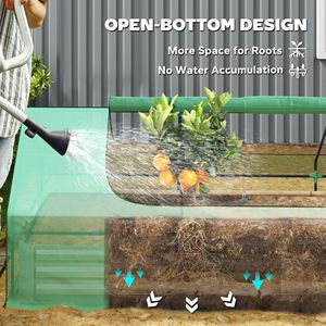 Fioriera rialzata zincata 8.6x3x1ft con mini serra per erbe aromatiche e verdure - Product Image 6