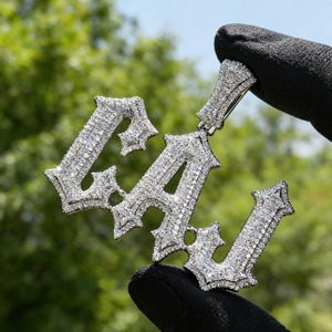 Iced Out Moissanite Letter <b>Pendant</b> 18K Gold Plated Hip Hop Style Themed Charm Men's Everyday Wear <b>Pendant</b> Custom <b>Initial</b> <b>Pendant</b> - Product Image 2