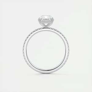 แหวนเพชรทรงเรเดียนท์คัท 2.30 กะรัต เพชรเลี้ยงในห้องปฏิบัติการ รุ่นฮาร์เปอร์ เพฟ ฝังแบบเฟรนช์เซ็ตในทองคำขาว 14K - Product Image 4