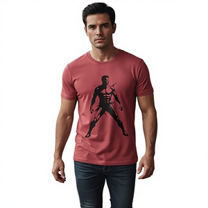 T-shirt noir à manches régulières pour homme, col rond uni, coupe ample, tissu jersey décontracté, 100% coton, anti-boulochage, style streetwear, 220g PRO - Product Image 5
