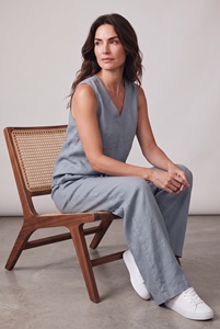 Conjunto de Dos Piezas para Mujer, Top sin Mangas con Cuello en V y Pantalones Anchos con Cordón, Corte Holgado, Color Sólido, Ropa Casual de Verano - Product Image 2