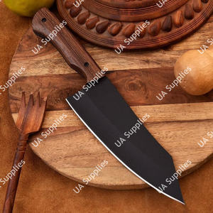 มีดทำครัวมืออาชีพแบบเต็มด้าม ผลิตจากเหล็กกล้าไร้สนิมเคลือบสีฝุ่น ผิวด้าน ด้ามไม้เวงกี พร้อมปลอกหนัง - Product Image 5