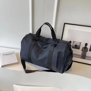 Black leather <b>weekender</b> <b>bag</b> Travel <b>bag</b> <b>with</b> <b>shoe</b> <b>compartment</b> Zipper closure <b>weekender</b> <b>bag</b> Leather travel <b>weekender</b> <b>bag</b> - Product Image 1