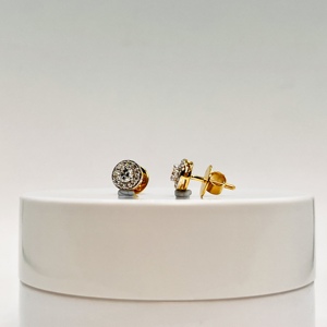 Boucles d'oreilles clous en diamant naturel taille brillant rond de 1,00 carat pour femme, couleur F, certifiées IGI, style classique, bijoux de mariage - Product Image 2