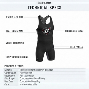 Singlet de Lucha Deportiva Personalizado - Negro, Spandex, Poliéster, Malla, Espalda Cruzada, Sin Mangas, de Una Pieza, Ajustado, para Hombres Adultos, con Absorción de Humedad - Product Image 6