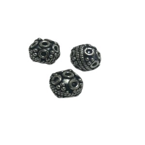 Perles Bali en argent sterling de 8 mm, perles ethniques en argent sterling, fabricant de perles et composants en argent pour la fabrication de bijoux - Product Image 1