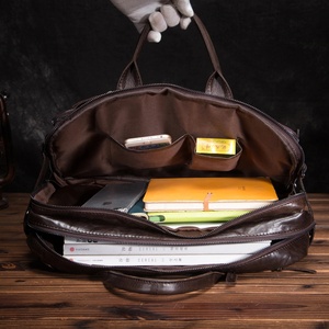 Maletín de negocios Vintage de cuero, mochila de viaje para ordenador portátil con diseño masculino, estuche para documentos - Product Image 6