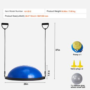 Palla da Yoga/Allenamento da 26 Pollici in PVC/ABS con Fasce di Resistenza, Capacità 1500 libbre - Product Image 3