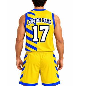 Ensemble d'uniformes de basketball personnalisés pour hommes – Conception sur mesure pour équipe – Qualité supérieure – Coupe athlétique pour le match – Tissu léger à séchage rapide - Product Image 2