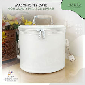 กล่องเก็บหมวกเฟซลายปักด้วยเครื่องจักรคุณภาพพรีเมียม - กล่องเก็บหมวกหนังเทียมพร้อมซิปปิด |   ไวท์ เดลี่ ยูส - Product Image 6