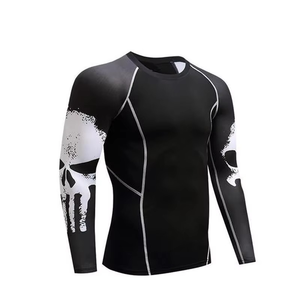 Camiseta Deportiva Rash Guard, Nueva, Elegante, de Alta Calidad, Personalizada, para Hombre, Manga Larga, Secado Rápido, Transpirable, Ajustada, de Spandex/Poliéster - Product Image 5