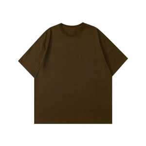 T-shirt Homme Oversize Violet Uni à Manches Courtes Col Rond Tricoté Coupe Décontractée Longueur Standard Teint Uni - Product Image 2