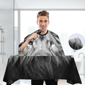 ผ้าคลุมตัดผมดีไซน์ทันสมัยปี 2026 สำหรับมืออาชีพ พิมพ์ลายแบบซับลิเมชั่นตามสั่ง ปิดคอแบบโลหะ ขนาดใหญ่ กันน้ำ - Product Image 6