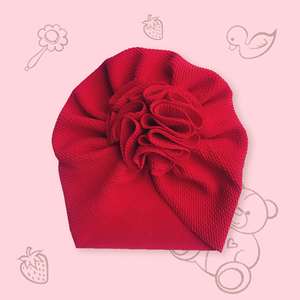 La Casquette Bandeau Fleur Solide Polka Tots-Rouge - Product Image 1
