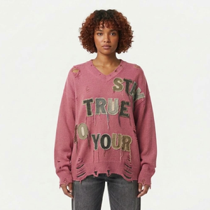 Suéter Unisex de Lana/Cachemira para Otoño, Mangas Largas, Logotipo Personalizado, Transpirable, Estilo Casual para Hombre y Mujer - Product Image 1