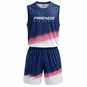 Conjuntos de Camisetas y Pantalones Cortos de Baloncesto Sublimados Personalizados, Tallas Grandes, Ecológicos, Ligeros, Uniformes para Hombre, 100% Poliéster - Product Image 1
