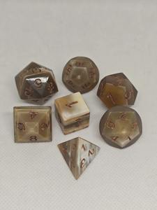 Dés en os de qualité supérieure, polis, polyédriques, pour jeux de rôle professionnels, vente en gros, artisanat naturel - Product Image 2