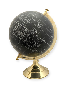 Globo Terráqueo Negro Premium con Base de Latón Giratoria, Decoración Art Deco para Escritorio, Hogar u Oficina, Regalo - Product Image 3