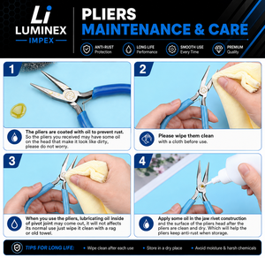 LUMINEX IMPEX LUB=113 Pince à bec long en acier inoxydable légère et lisse pour la fabrication de bijoux, le polissage et la création de bracelets DIY - Product Image 4