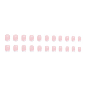 Ongles à presser personnalisés en ABS français, forme amande, couvrance totale, pré-dessinés, rose doux, courts, pour filles, 24 pièces, avec colle - Product Image 5