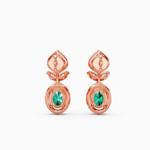 JEWELLERY PLANET Pendientes de Oro de 9K de Lujo con Circonitas de Corte Cojín, Diseño de Corona Bohemia para Joyería de Boda Unisex - Product Image 3