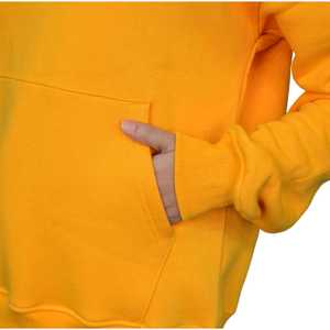 Sudaderas con Capucha y Sudaderas de Felpa de Algodón Teñido Liso de Primera Calidad, Color Amarillo Brillante, Estilo Urbano - Product Image 3