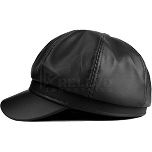 Gorra de Béisbol Unisex de Cuero de 8 Paneles, Color Sólido, Ajuste Regular, Gorra Casual para Adultos con Correa Ajustable - Product Image 5