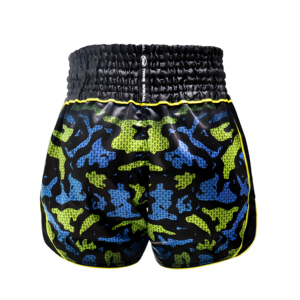 กางเกงมวยไทยคู่ รุ่น Twin Mma สีเขียวมิ้นท์ไล่เฉด ผลิตจากผ้าซาตินพิมพ์ลายแบบ Sublimation พร้อมป้ายคู่ จากโรงงานผู้ผลิตโดยตรง - Product Image 6