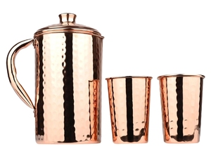 Jarra de cobre martillado hecha a mano. Los recipientes de cobre se han utilizado durante siglos en la tradición. - Product Image 5