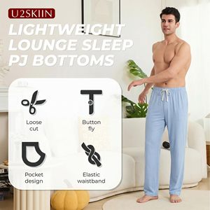 Lightweight Men's Solid <b>Trousers</b> 100% Cotton Joggers Pants Soft Yoga Athletic Running Lounge Casual Pants with Pockets Sleep Pj - Product Image 4