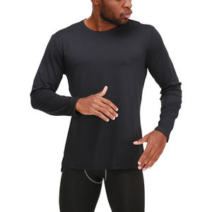 Service OEM, t-shirt à manches longues pour homme, style décontracté, vêtements de sport pour la salle de sport, course à pied, design personnalisé, vêtements de sport, 100% coton - Product Image 4