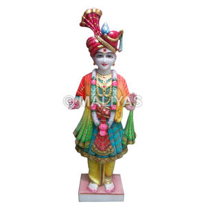 ประติมากรรมหินอ่อนสวามินารายัน |   พระพุทธรูปสวามินารายัน บัคกวาน มูรตี งานฝีมือทำมือ – มาลียาส - Product Image 1