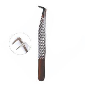 Pinces à cils professionnelles de qualité supérieure en acier inoxydable anti-magnétique, pointe lisse de 10 mm, prix compétitif, extension de cils - Product Image 1
