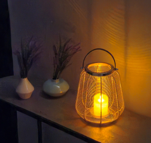 Handmade Iron Wire Candle <b>Lantern</b> - Decorative <b>Hurricane</b> Metal <b>Lantern</b> Candle Holder with Handle Decor Tabletop Indoor-Outdoor - Product Image 6