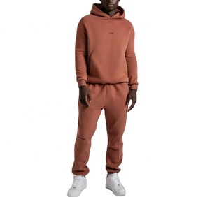 Costume de survêtement à capuche unisexe homme et femme, épais, uni, décontracté, chaud, automne, lot de 2 pièces, Direct d'usine, - Product Image 1