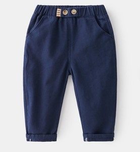 Pantalon droit décontracté pour garçon, style gentleman, en coton uni, séchage rapide, léger - Product Image 4