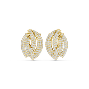 Boucles d'oreilles clous en or blanc 14 carats avec diamants de laboratoire ronds pour femme, cadeau d'anniversaire, nouveau diamant cultivé - Product Image 1