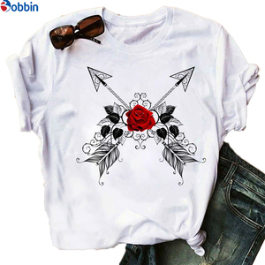 Camiseta con estampado de mariposas y rosas para mujer, camiseta holgada y transpirable con estampado para mujer, camiseta gráfica de manga corta, ropa de talla grande - Product Image 1