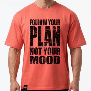 Camiseta de manga corta color coral para hombre de alta calidad de Mawra con estampado de letras en la parte delantera, cuello redondo, ajuste informal, transpirable y de corte regular. - Product Image 1