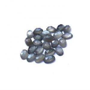 พลอยมูนสโตนสีเทาธรรมชาติขนาด7x9มม. ตัดรูปวงรีอัญมณีทรงหลวมสำหรับการทำเครื่องประดับชั้นดีที่ผ่านการตรวจสอบซัพพลายเออร์ - Product Image 2