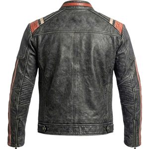 New Arrival Custom made <b>Retro</b> Cafe Racer Vintage <b>Motorcycle</b> Biker Distressed Black Leather <b>Jacket</b> for Mens - Product Image 5
