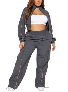 Conjunto Deportivo Cortavientos Personalizado con Nombre y Diseño, Chaqueta y Pantalones para Mujer, Conjunto Cortavientos Resistente al Viento, Ropa Urbana de Alta Calidad 2026 - Product Image 2