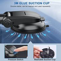 Support de téléphone pour voiture et camion à rotation 360°, fixation par ventouse sur pare-brise, bras flexible col de cygne à dégagement rapide