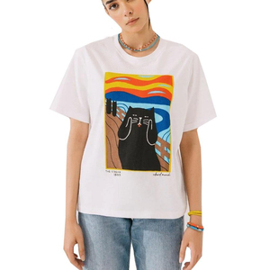 เสื้อยืดแฟชั่นผู้หญิงไซส์ใหญ่ พิมพ์ลายกราฟิกตามสั่ง ผ้าฝ้ายนุ่ม ทรงหลวม ส่งตรงจากโรงงาน - Product Image 1