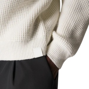 Polo de Punto de Manga Larga para Hombre, Corte Regular, Color Sólido, Estilo Casual, Blanco y Negro, Estilo Pantalón - Product Image 3