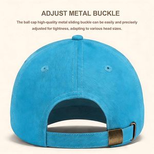 Gorra de Béisbol Azul de 6 Paneles, Ajustable, Unisex, Estilo Casual, Color Sólido, Tela de Algodón, para Adultos, Estilo para las Cuatro Estaciones - Product Image 3